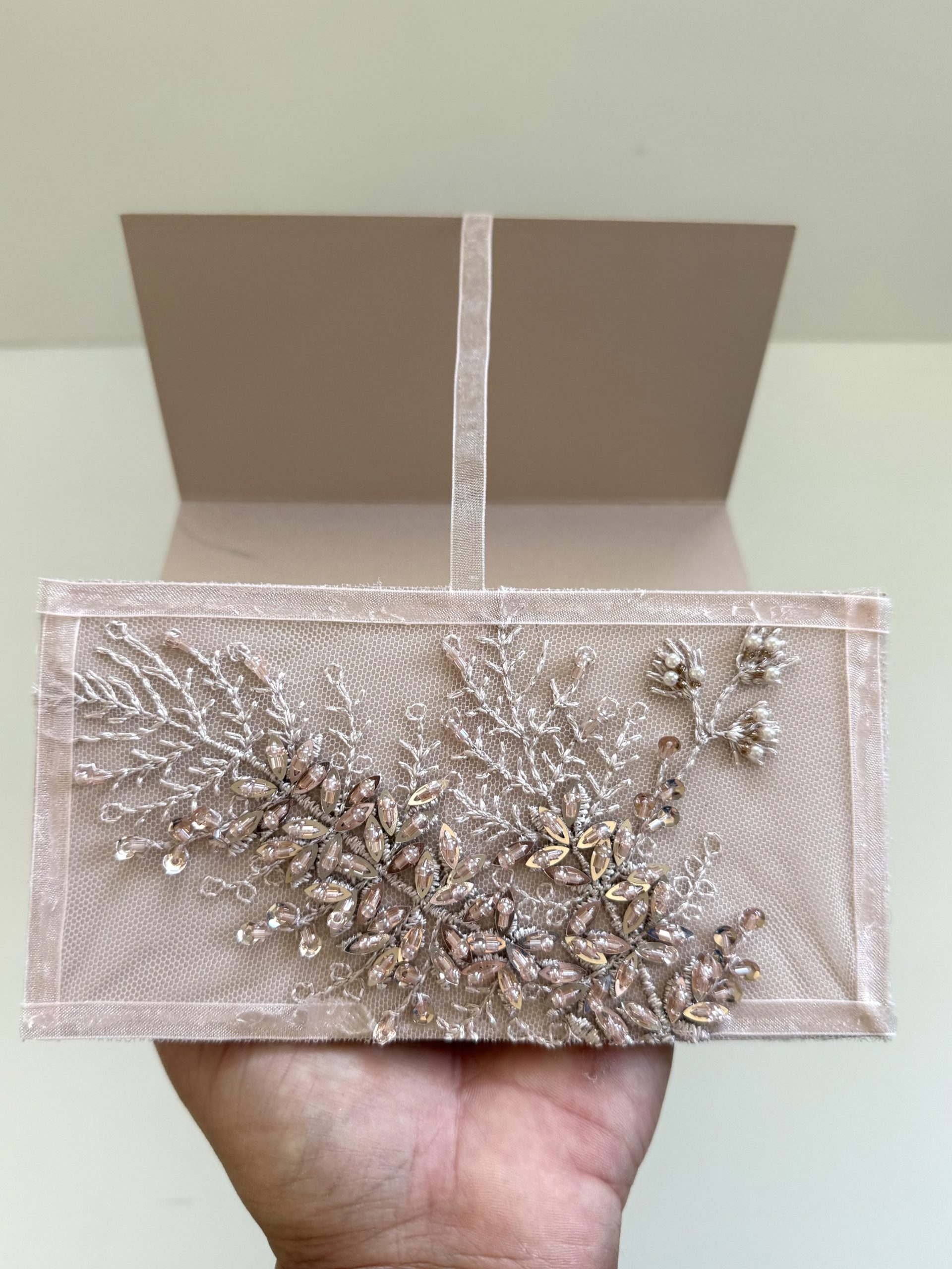 Carte félicitations mariage rose perles – Image 6