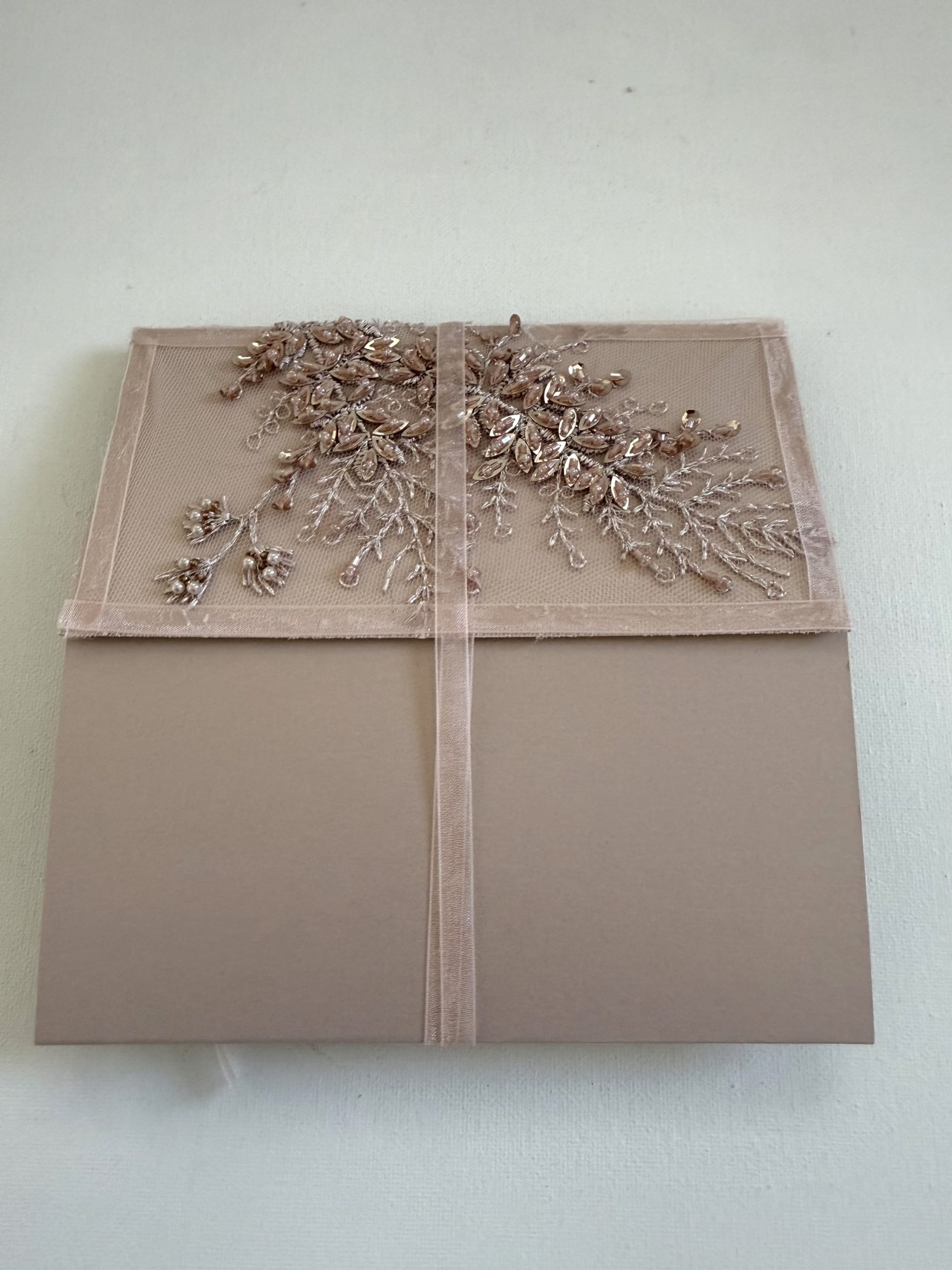 Carte félicitations mariage rose perles – Image 4