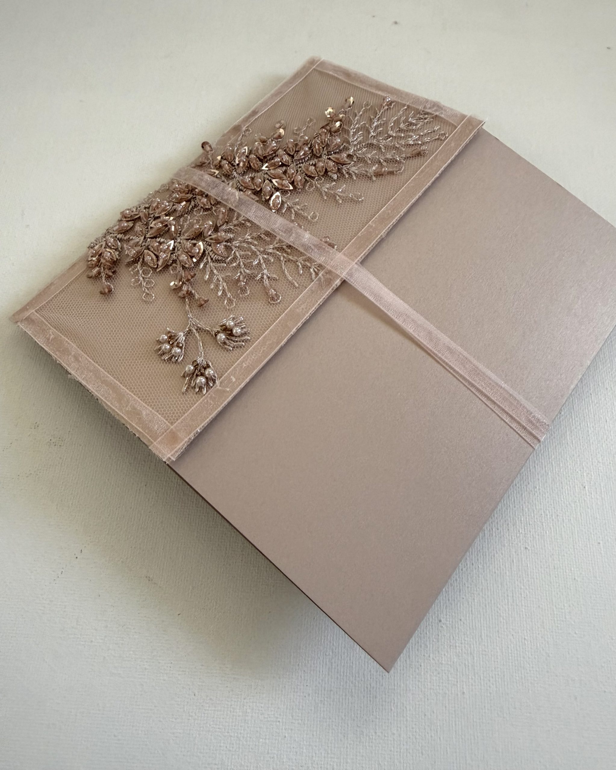 Carte félicitations mariage rose perles – Image 5