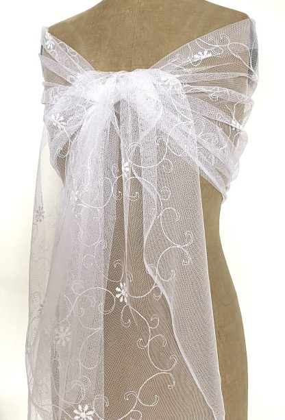 Étole Mariage Femme 175x70 Cm – Mousseline De Soie Légère – Pour Robes Décolletées, Soirée, Plage – Cadeau élégant