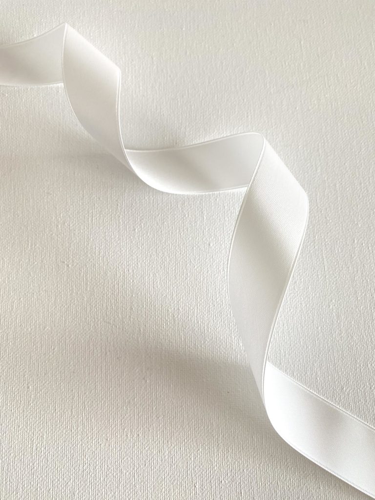 Ceinture ruban satin blanc écru - 25mm