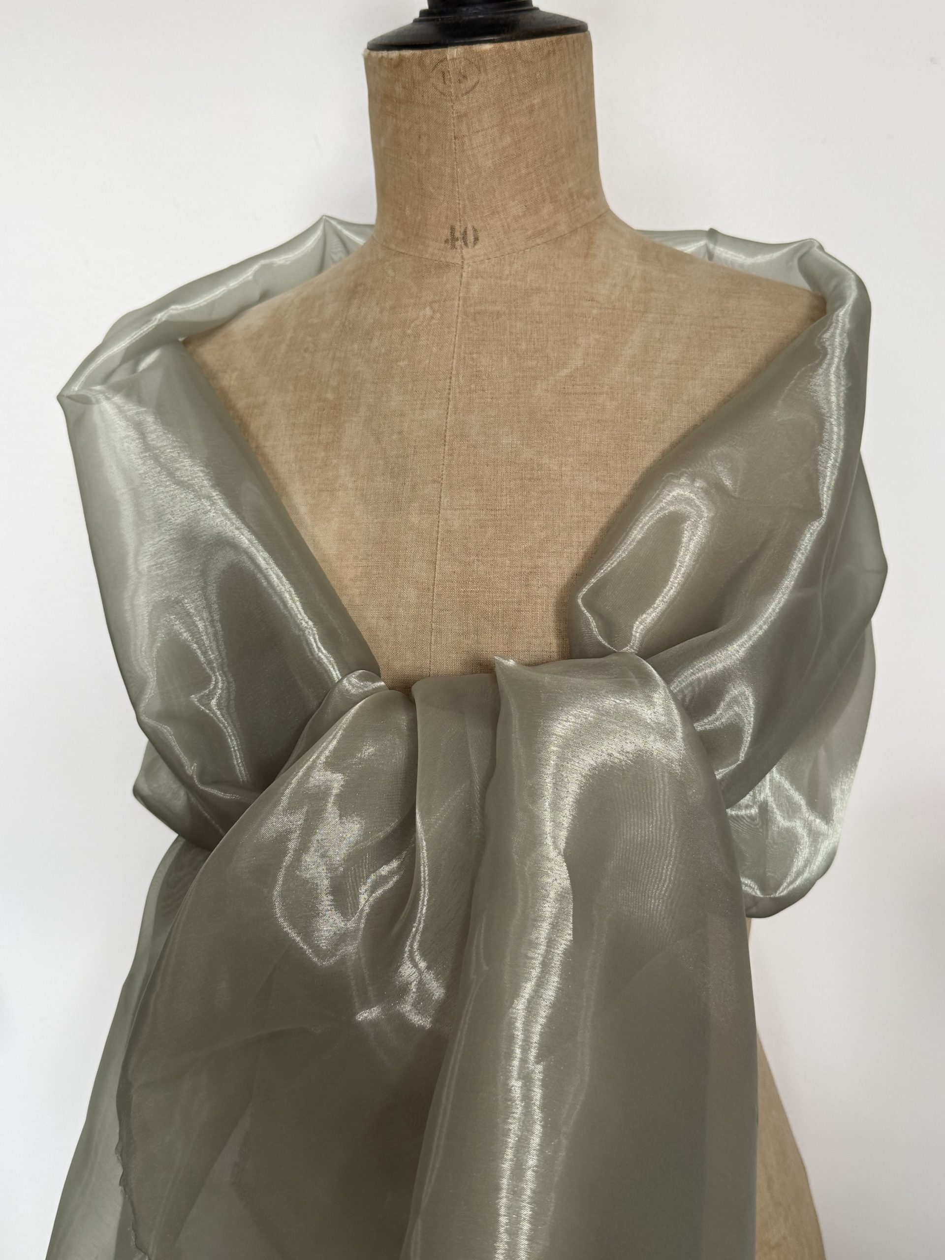 Étole Organza cristal vert sauge